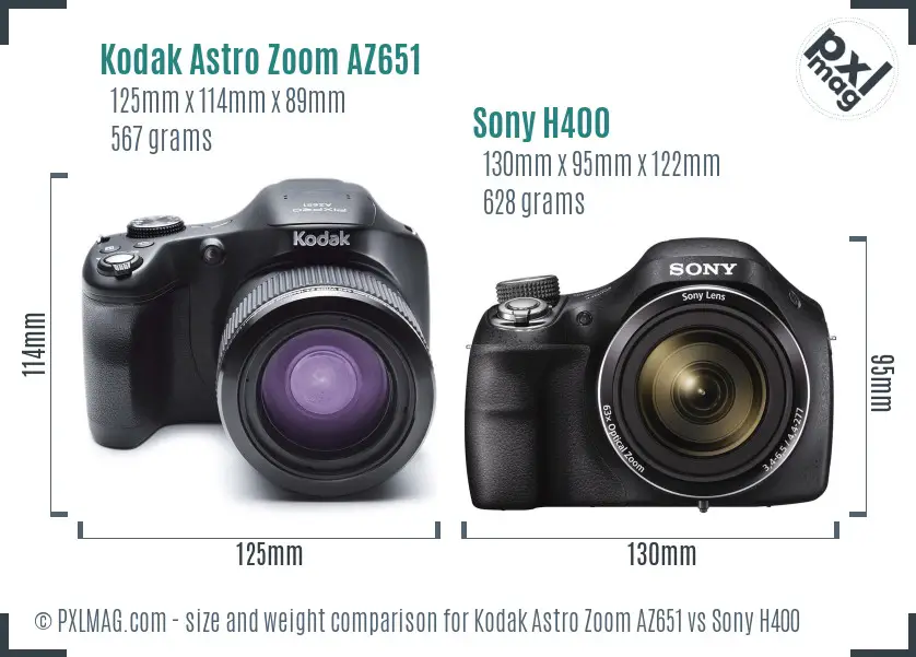 Kodak Astro Zoom AZ651 vs Sony H400 size comparison Kodak Astro Zoom AZ651 vs Sony H400 size comparison