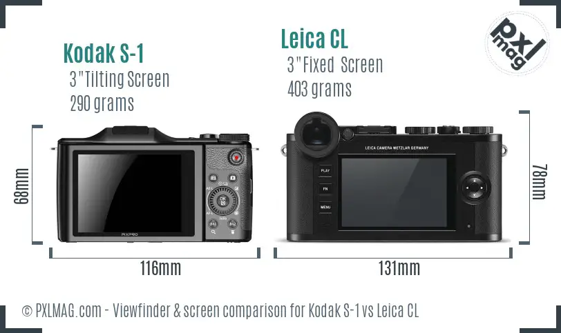 Kodak S-1 vs Leica CL Screen and Viewfinder comparison Kodak S-1 vs Leica CL Screen and Viewfinder comparison
