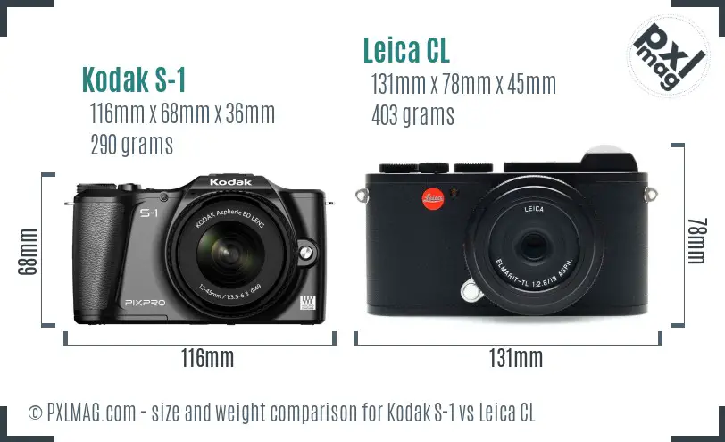Kodak S-1 vs Leica CL size comparison Kodak S-1 vs Leica CL size comparison