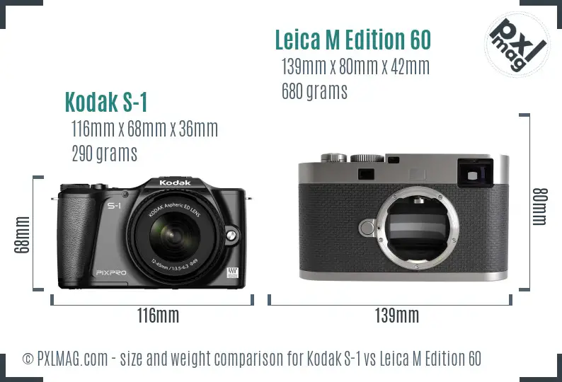 Kodak S-1 vs Leica M Edition 60 size comparison