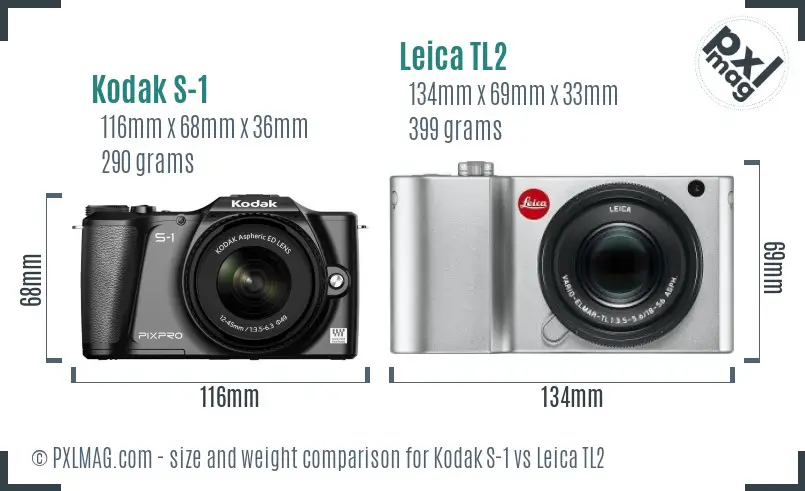 Kodak S-1 vs Leica TL2 size comparison