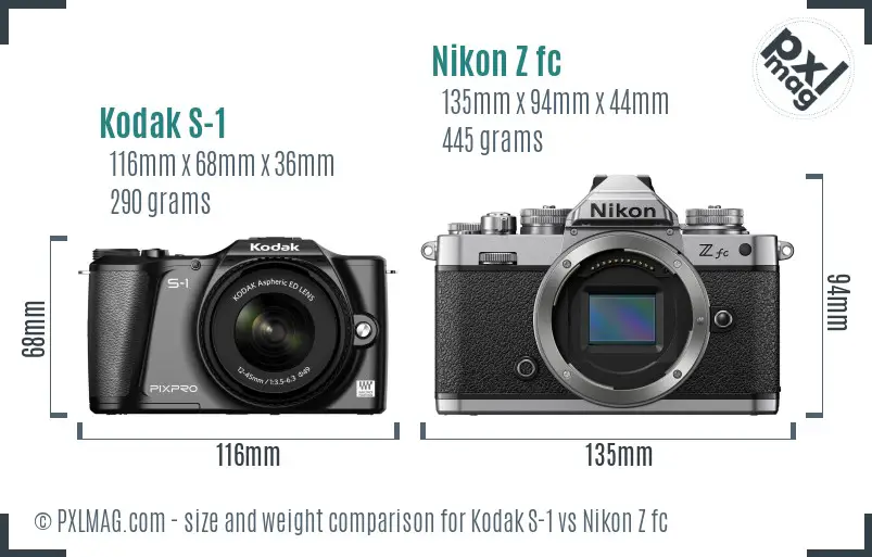 Kodak S-1 vs Nikon Z fc size comparison Kodak S-1 vs Nikon Z fc size comparison
