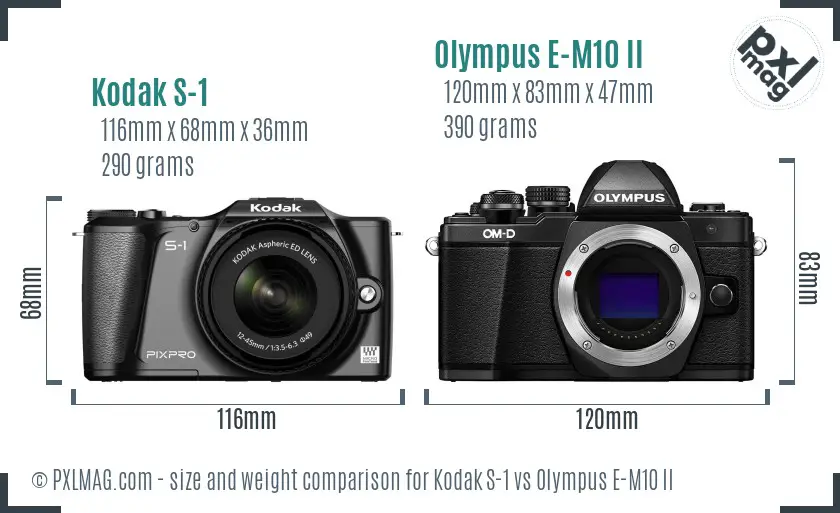 Kodak S-1 vs Olympus E-M10 II size comparison Kodak S-1 vs Olympus E-M10 II size comparison