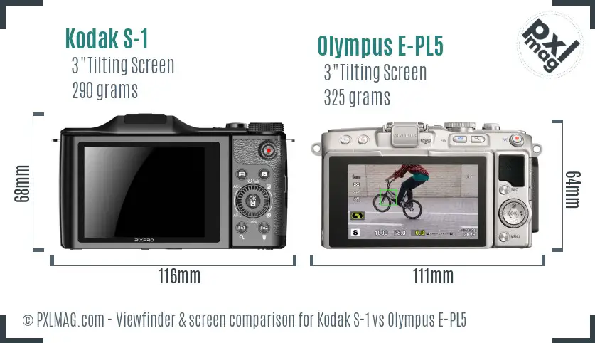 Kodak S-1 vs Olympus E-PL5 Screen and Viewfinder comparison Kodak S-1 vs Olympus E-PL5 Screen and Viewfinder comparison