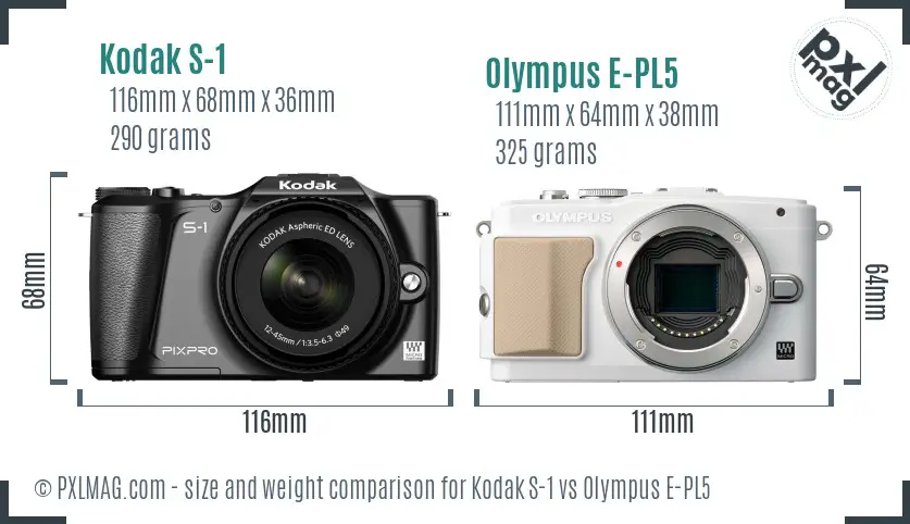 Kodak S-1 vs Olympus E-PL5 size comparison Kodak S-1 vs Olympus E-PL5 size comparison