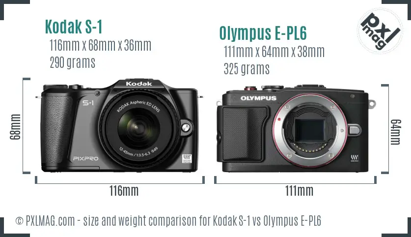 Kodak S-1 vs Olympus E-PL6 size comparison Kodak S-1 vs Olympus E-PL6 size comparison