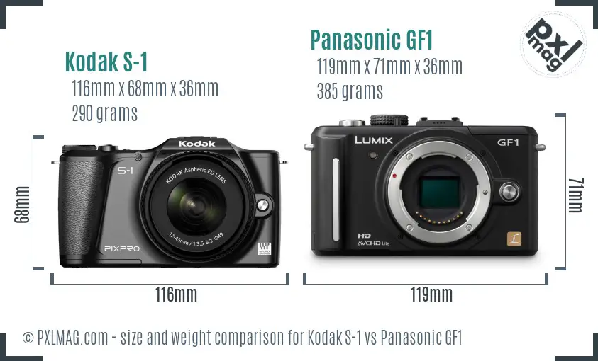 Kodak S-1 vs Panasonic GF1 size comparison