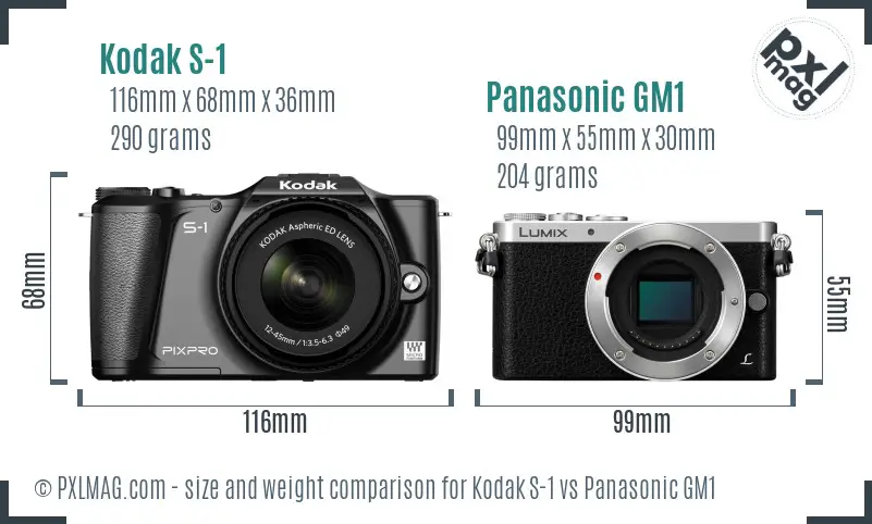 Kodak S-1 vs Panasonic GM1 size comparison Kodak S-1 vs Panasonic GM1 size comparison