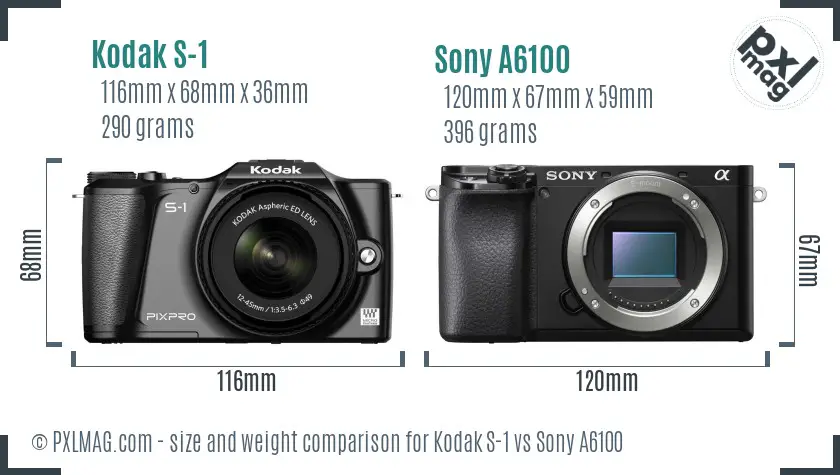 Kodak S-1 vs Sony A6100 size comparison Kodak S-1 vs Sony A6100 size comparison
