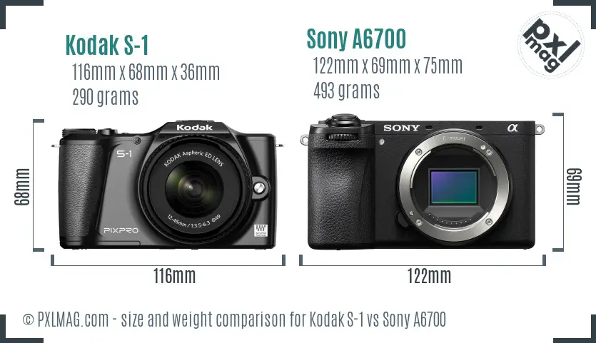 Kodak S-1 vs Sony A6700 size comparison Kodak S-1 vs Sony A6700 size comparison