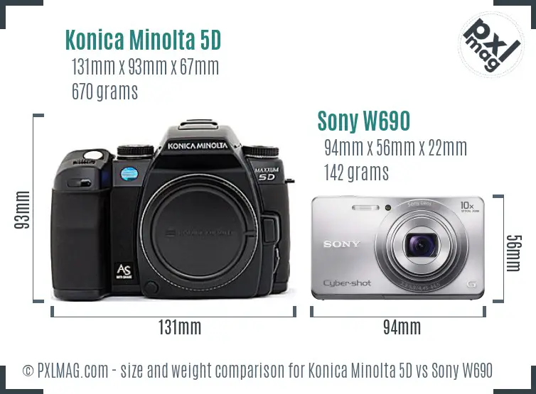 Konica Minolta 5D vs Sony W690 size comparison