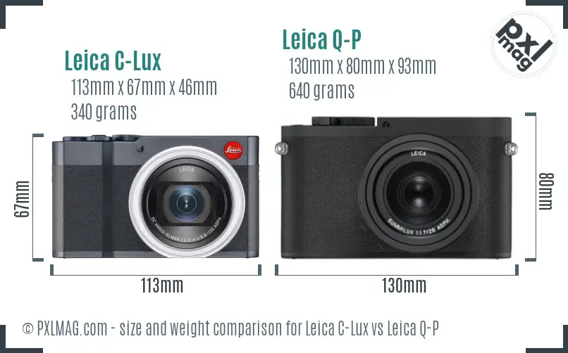 Leica C-Lux vs Leica Q-P size comparison