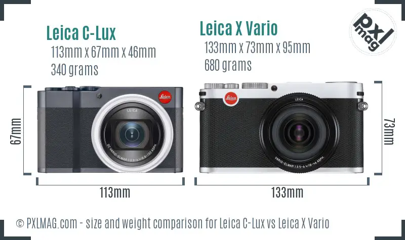 Leica C-Lux vs Leica X Vario size comparison