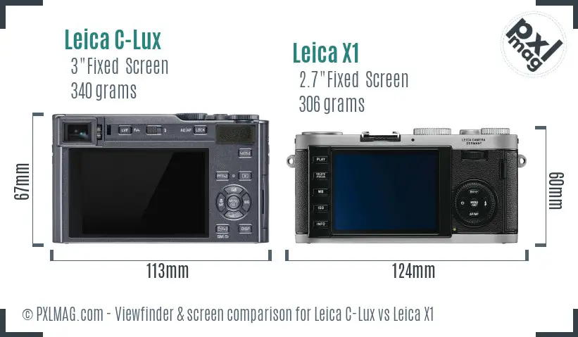 Leica C-Lux vs Leica X1 Screen and Viewfinder comparison