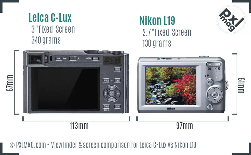 Leica C-Lux vs Nikon L19 Screen and Viewfinder comparison Leica C-Lux vs Nikon L19 Screen and Viewfinder comparison