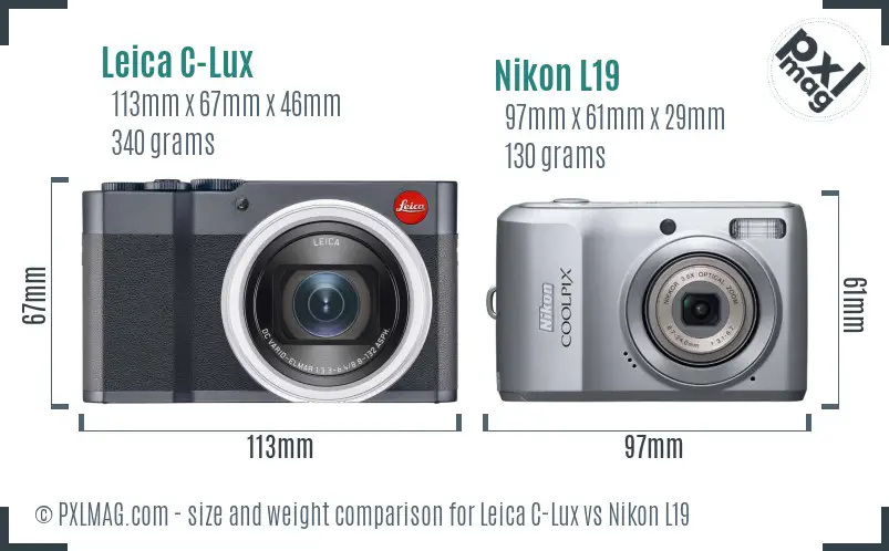 Leica C-Lux vs Nikon L19 size comparison Leica C-Lux vs Nikon L19 size comparison