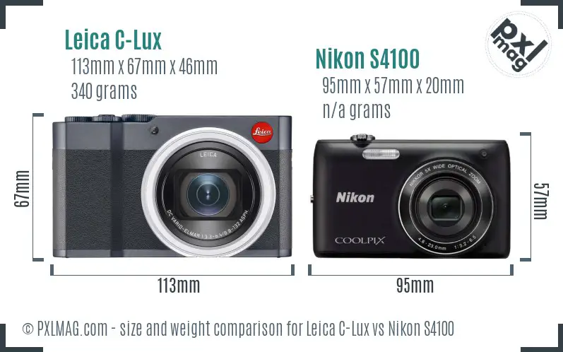 Leica C-Lux vs Nikon S4100 size comparison