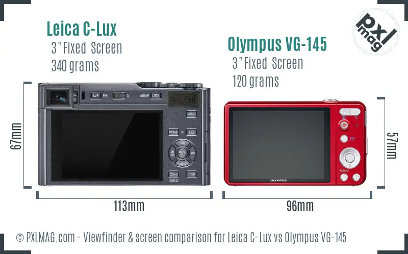 Leica C-Lux vs Olympus VG-145 Screen and Viewfinder comparison