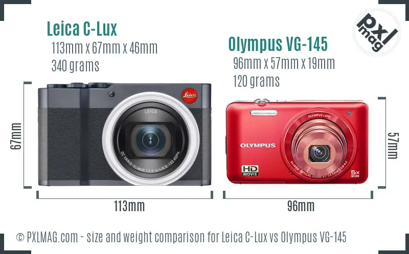 Leica C-Lux vs Olympus VG-145 size comparison