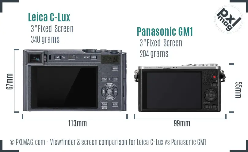 Leica C-Lux vs Panasonic GM1 Screen and Viewfinder comparison