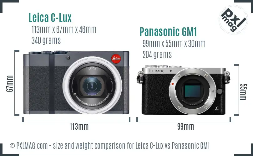 Leica C-Lux vs Panasonic GM1 size comparison