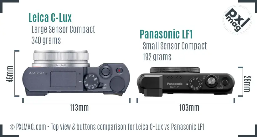 Leica C-Lux vs Panasonic LF1 top view buttons comparison Leica C-Lux vs Panasonic LF1 top view buttons comparison