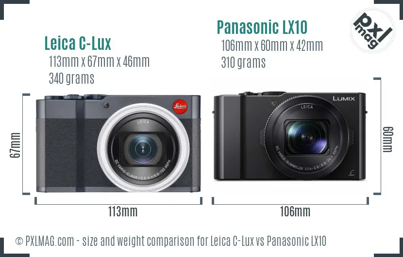 Leica C-Lux vs Panasonic LX10 size comparison