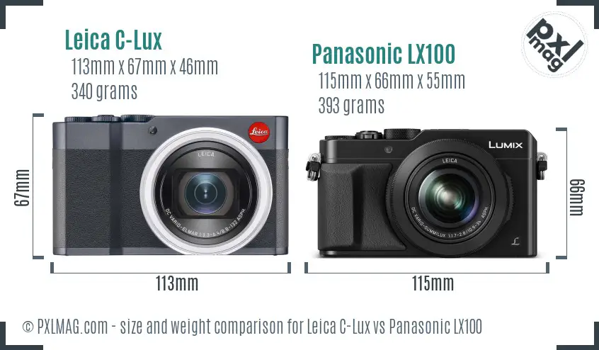 Leica C-Lux vs Panasonic LX100 size comparison