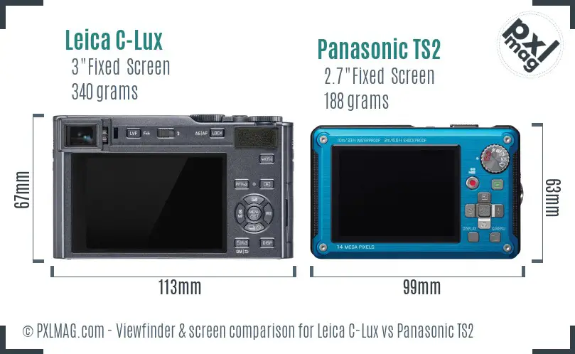 Leica C-Lux vs Panasonic TS2 Screen and Viewfinder comparison