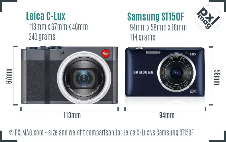 Leica C-Lux vs Samsung ST150F size comparison