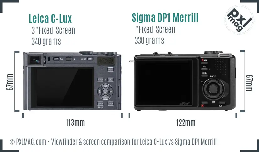 Leica C-Lux vs Sigma DP1 Merrill Screen and Viewfinder comparison