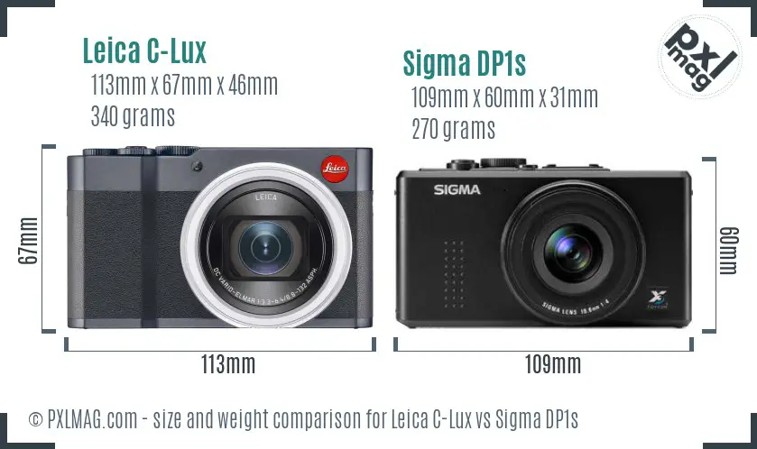 Leica C-Lux vs Sigma DP1s size comparison