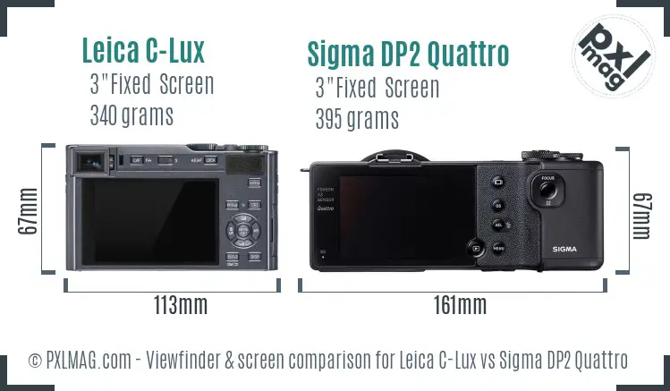Leica C-Lux vs Sigma DP2 Quattro Screen and Viewfinder comparison