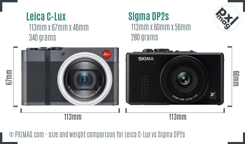 Leica C-Lux vs Sigma DP2s size comparison