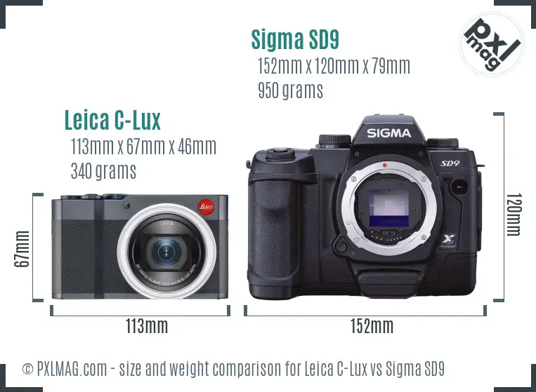 Leica C-Lux vs Sigma SD9 size comparison