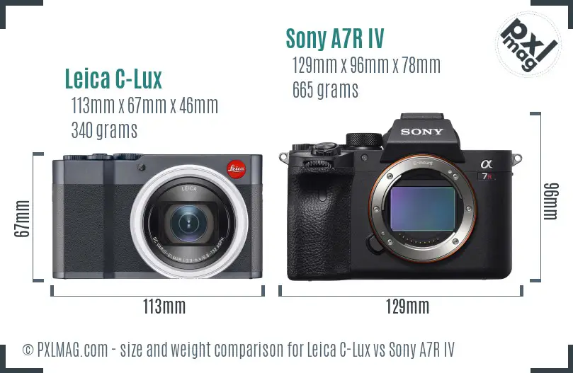 Leica C-Lux vs Sony A7R IV size comparison