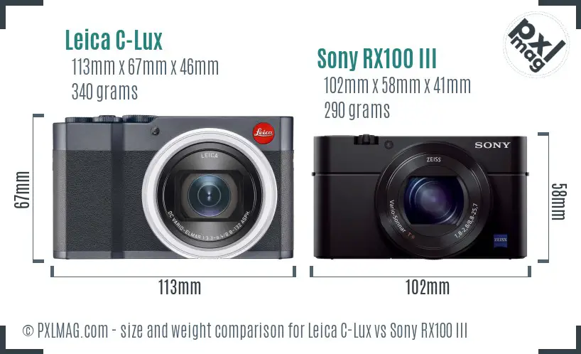 Leica C-Lux vs Sony RX100 III size comparison