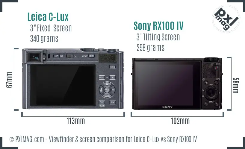 Leica C-Lux vs Sony RX100 IV Screen and Viewfinder comparison