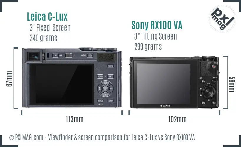 Leica C-Lux vs Sony RX100 VA Screen and Viewfinder comparison