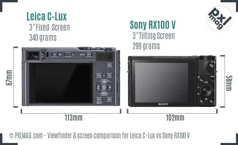 Leica C-Lux vs Sony RX100 V Screen and Viewfinder comparison