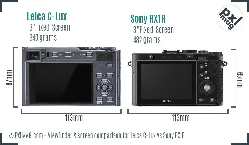 Leica C-Lux vs Sony RX1R Screen and Viewfinder comparison