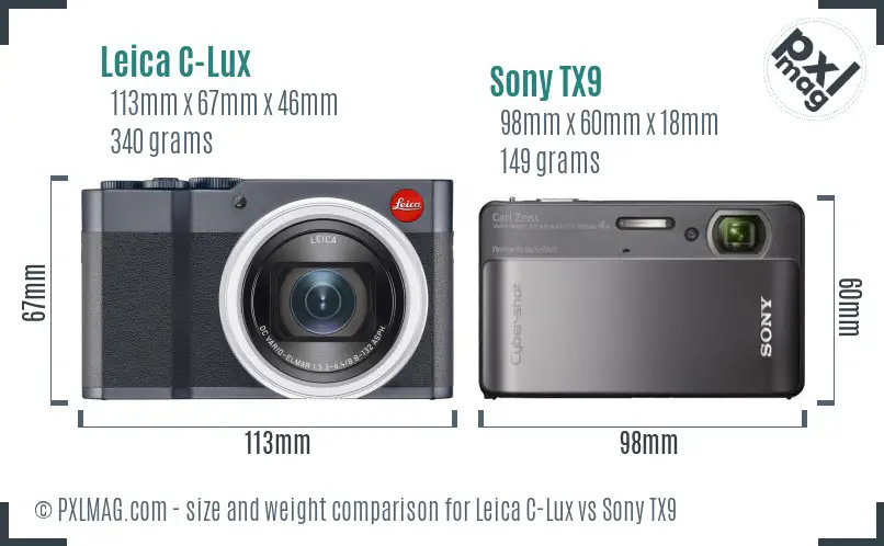 Leica C-Lux vs Sony TX9 size comparison