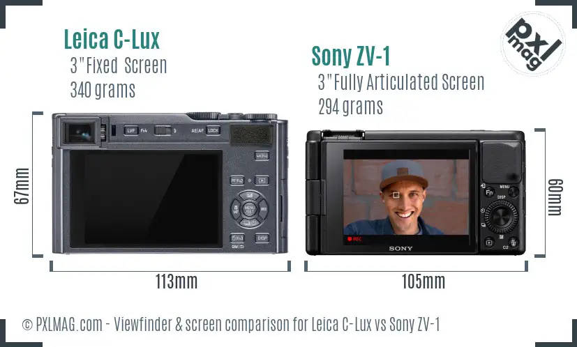 Leica C-Lux vs Sony ZV-1 Screen and Viewfinder comparison