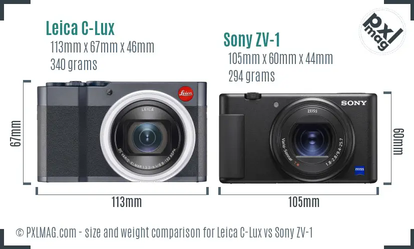 Leica C-Lux vs Sony ZV-1 size comparison