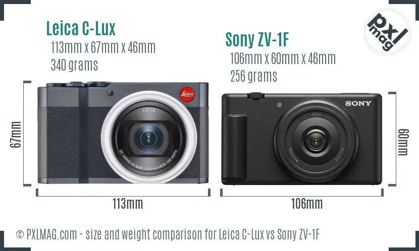 Leica C-Lux vs Sony ZV-1F size comparison
