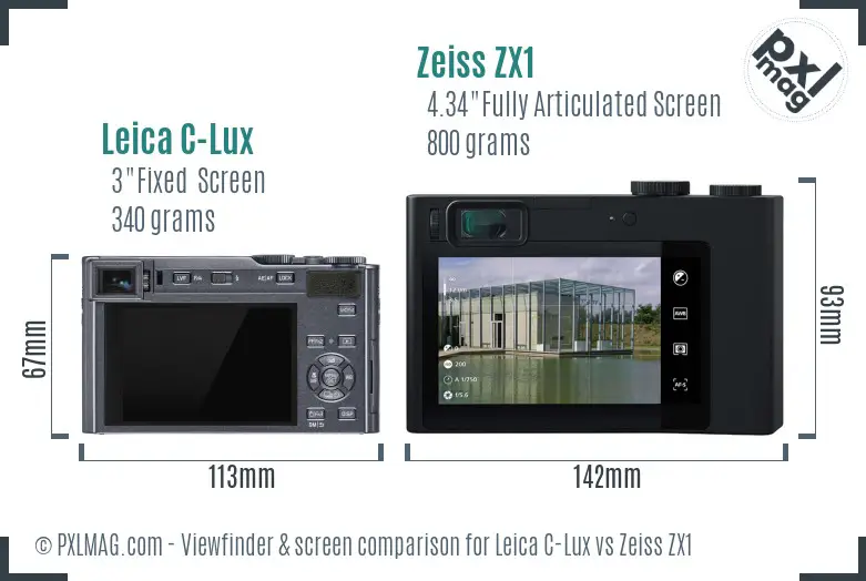 Leica C-Lux vs Zeiss ZX1 Screen and Viewfinder comparison