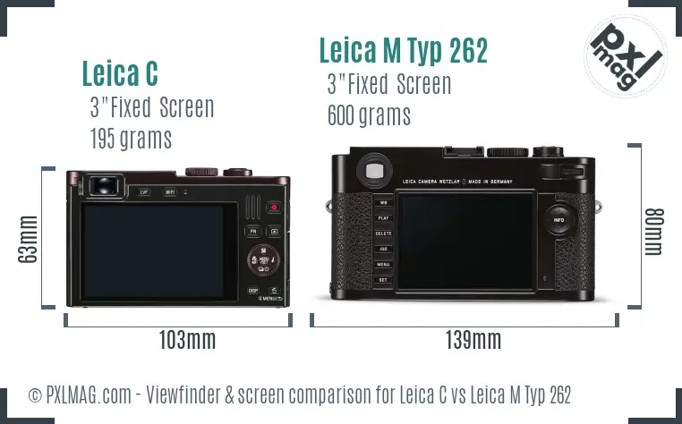 Leica C vs Leica M Typ 262 Screen and Viewfinder comparison