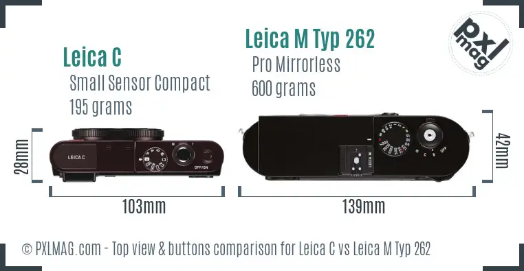 Leica C vs Leica M Typ 262 top view buttons comparison