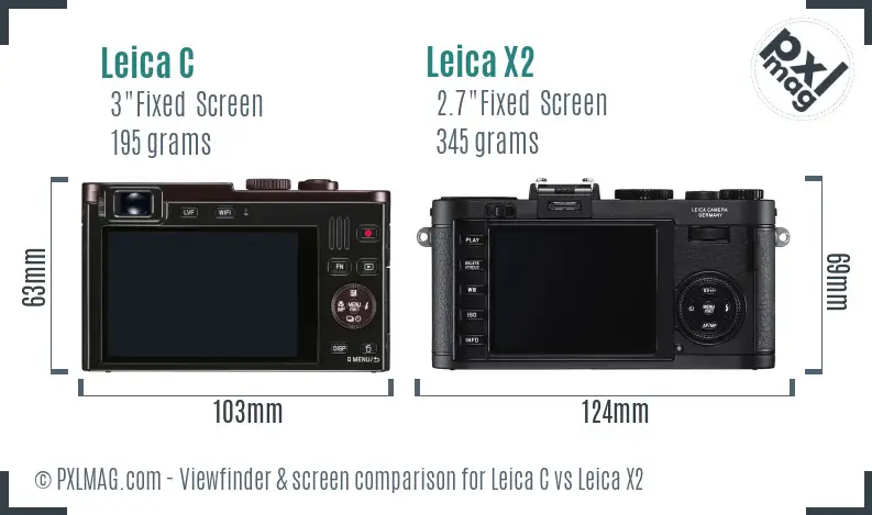Leica C vs Leica X2 Screen and Viewfinder comparison Leica C vs Leica X2 Screen and Viewfinder comparison