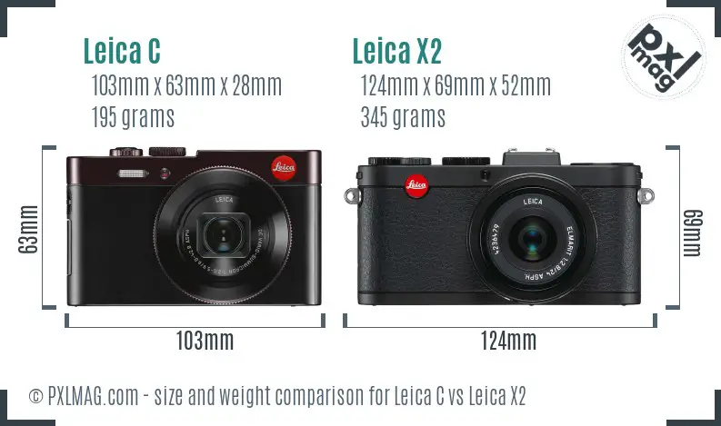 Leica C vs Leica X2 size comparison Leica C vs Leica X2 size comparison